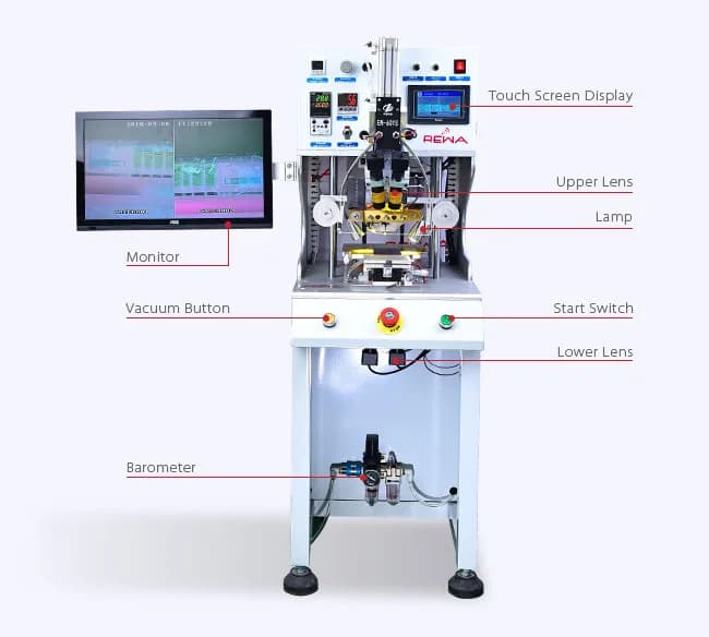 Vertical Pulse LCD Flex Cable Bonding Machine