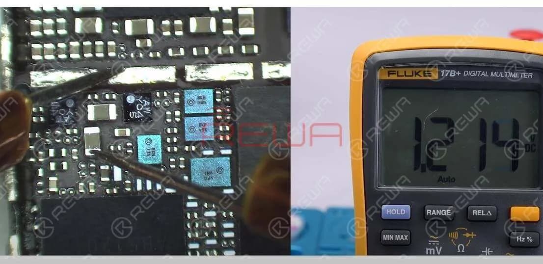 Then the second set of voltage, PP_LDO1 1V3. The voltage value of corresponding capacitor C3808 is 1V3, which is normal. The third set of voltage, PP_LDO11 1V8 is also normal.