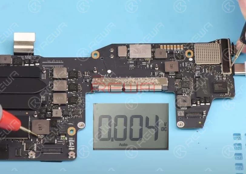 Run diode mode measurement of main power supply inductor L7030. 