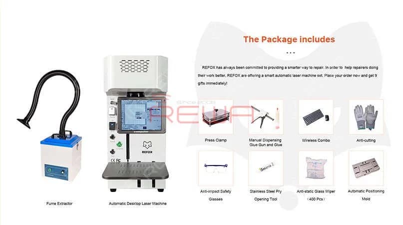 Neuankömmlinge REFOX Automatische Desktop-Lasermaschine Set
