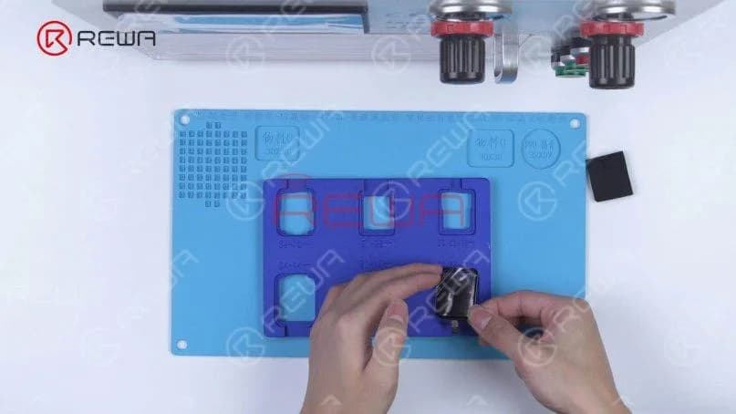 Align the digitizer with the OLED.