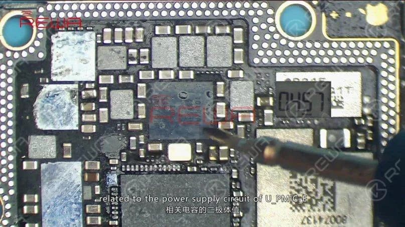 Fahren Sie mit der Diodenmessung der Kondensatoren im Zusammenhang mit dem Stromversorgungskreis von U_PMIC_E fort.