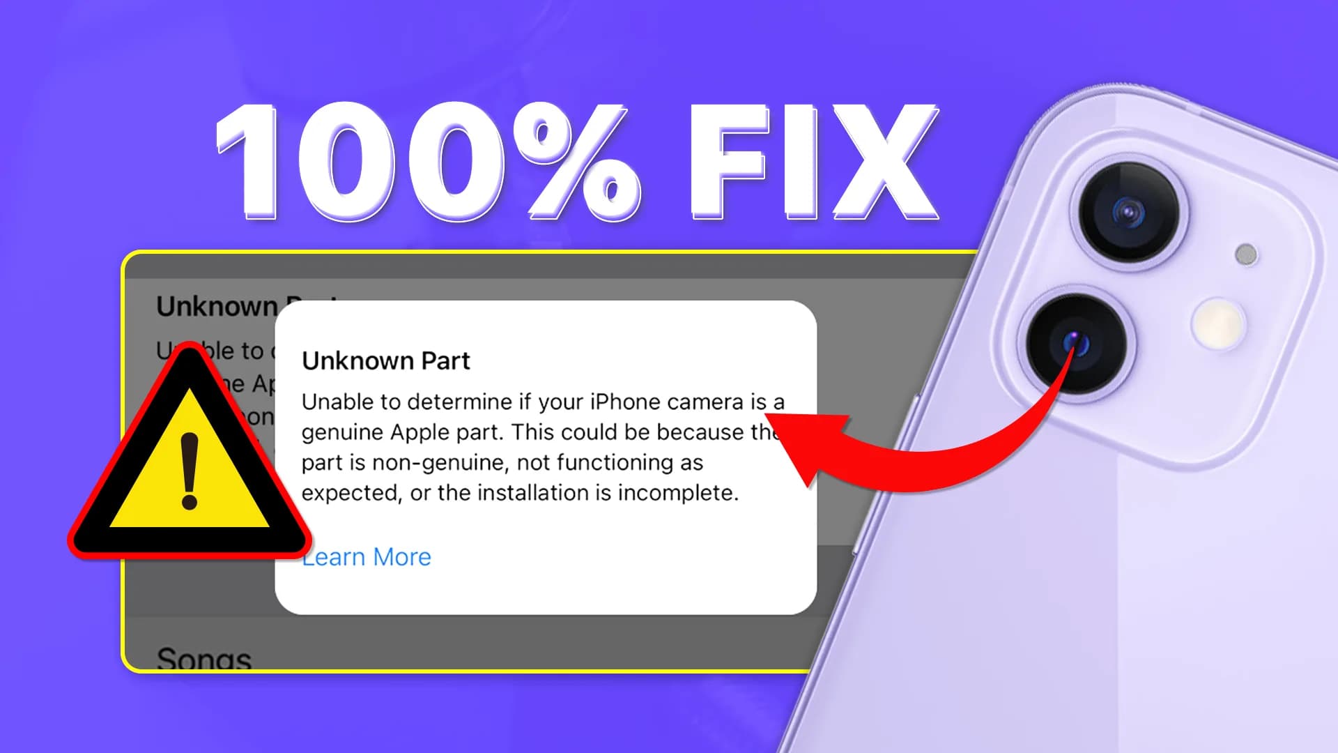 Fix “Unknown Part” Message after Replacing iPhone Rear Camera – 100% Fix