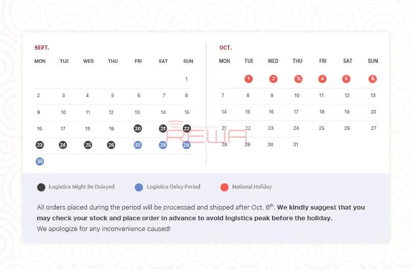 2019 China National Day Holiday Notice
