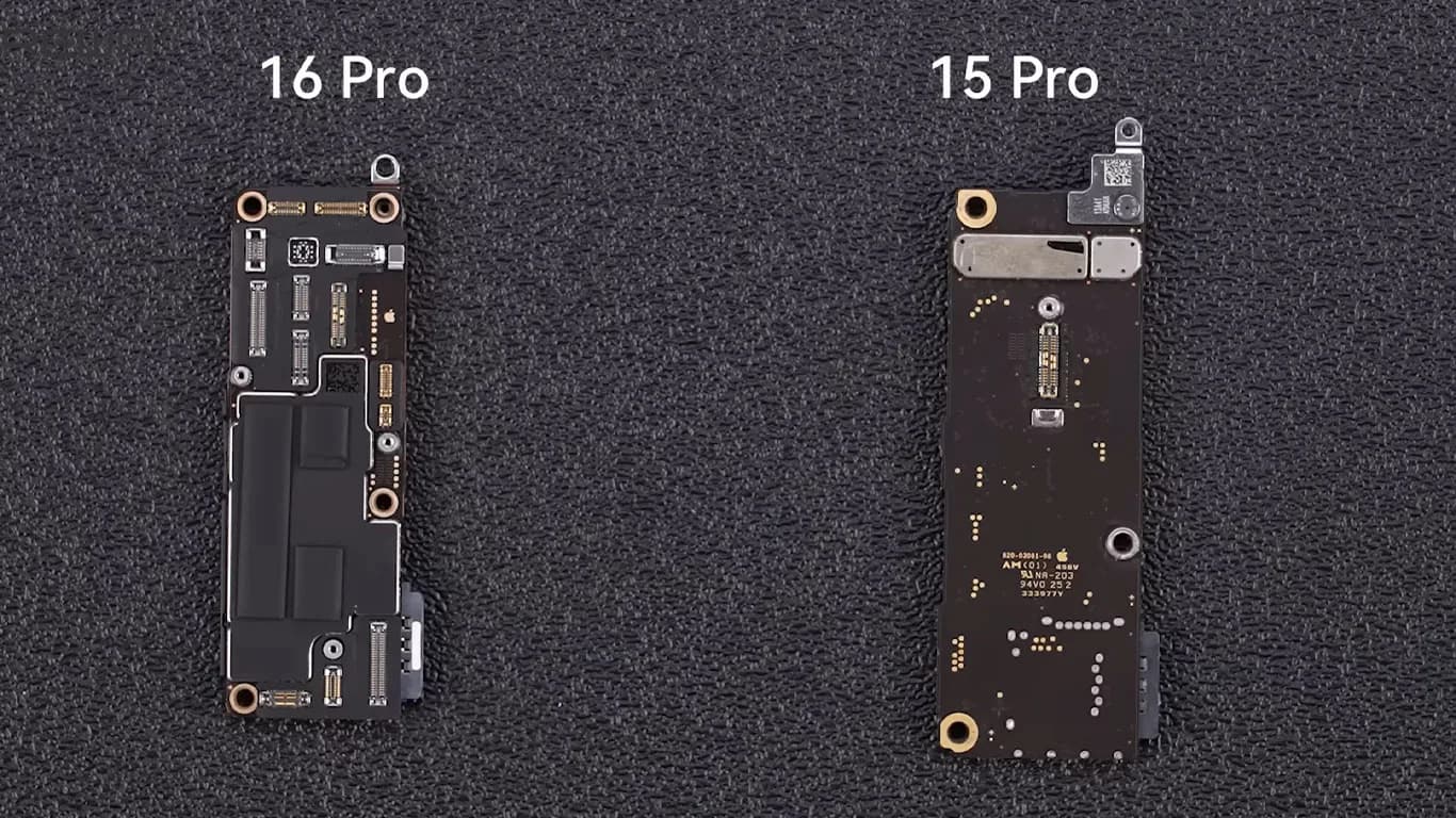 iphone 15 pro Hauptplatine vs iphone 16 pro Hauptplatine