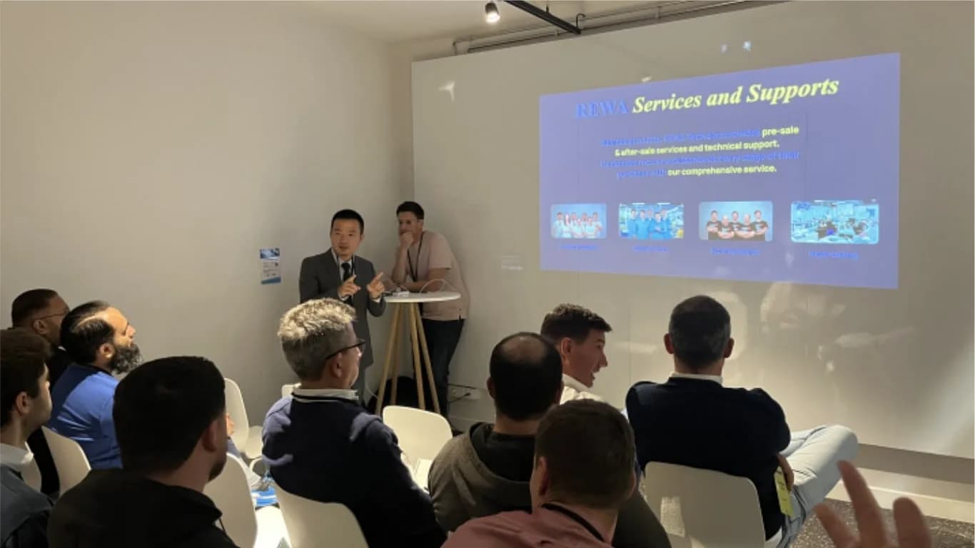 REWA CEO highlighting comprehensive support services and second-hand phone