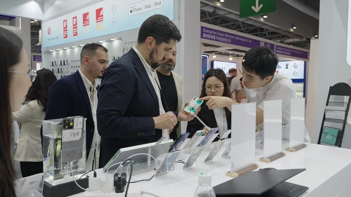 a rewa employee showing rewa products
