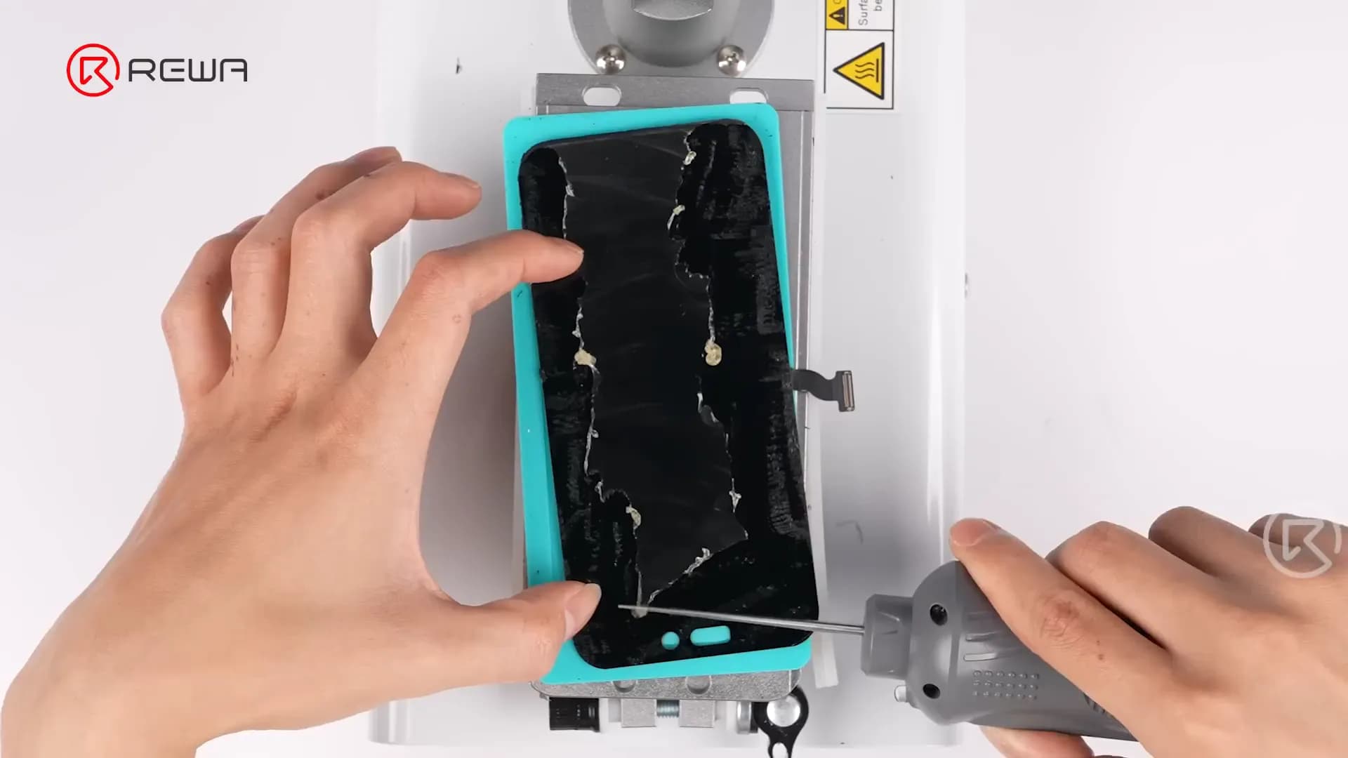 clean off using electric glue remover