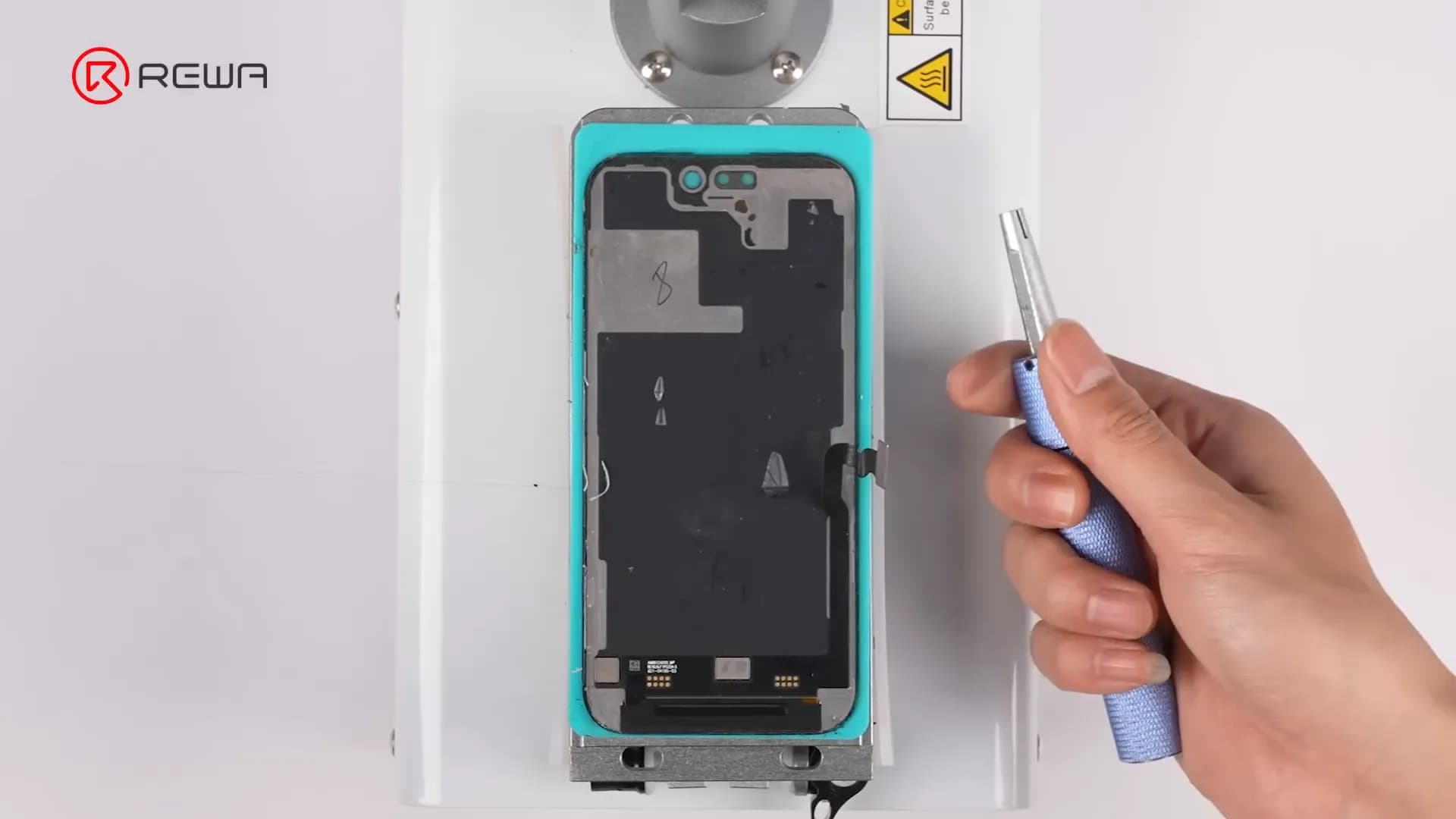 Separate front glass using a 0.028 mm cutting wire