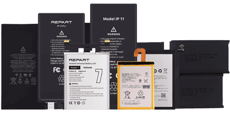 REWA lithium battery packs for iPhone, Android, tablet, and MacBook repair