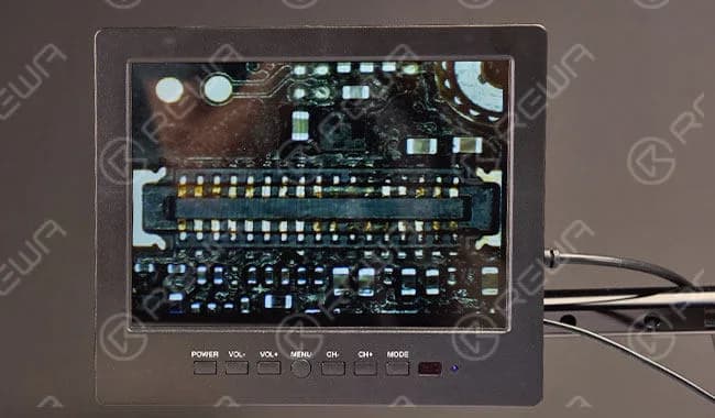 Water damage also caused corrosion of rear camera connector. So we have to replace it with a new one.