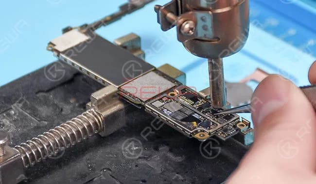 Apply some BGA Paste Flux, take down the backlight IC with Hot Air Gun at 320 degrees.