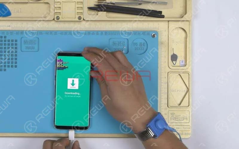 Most system or software problems can be solved by flashing the stock firmware and therefore it is a must have skill for repair technicians. Follow our tutorial and see how we flash the stock firmware of Samsung S8.Power off the phone. Hold Power + Volume Down + Bixby until it launches into a warning screen. Press the Volume up button to continue and we will be in download mode