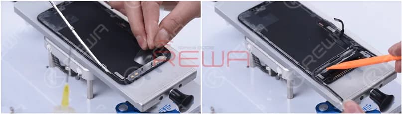 In order not to induce damage, we use a thin film to remove the flex cable part. Remove the bezel, and it can be seen that the 3M adhesive used in the bezel flex cable part is no longer the cold adhesive. The 3M adhesive makes the bezel relatively easy to remove.