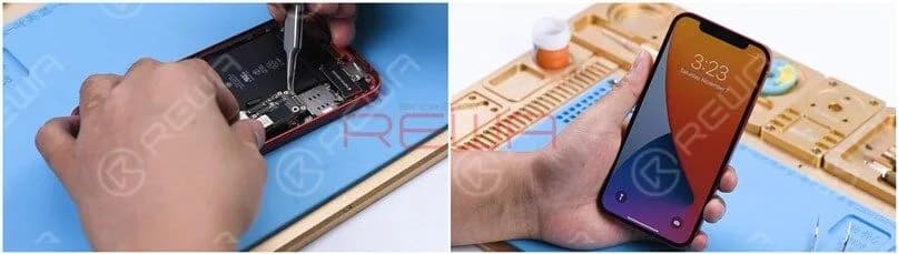 Nachdem Sie die Hauptplatine 5 Minuten lang abgekühlt haben, setzen Sie sie wieder in das Telefon ein. Starten Sie und testen Sie. Das Telefon schaltet sich normal ein.