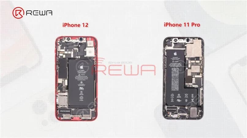 Im Gegensatz dazu wird das iPhone in der US-Version mit einer zusätzlichen mmWave-Antenne ausgestattet sein, während die Hauptplatine einen zusätzlichen mmWave-Antennensteckplatz hat. Neben den Unterschieden im äußeren Erscheinungsbild ist auch die Anordnung der drei Hauptplatinen unterschiedlich. Die Hauptplatine des iPhone 12 befindet sich auf der linken Seite, während die Hauptplatine des iPhone 11 und iPhone 11 Pro auf der rechten Seite platziert ist.