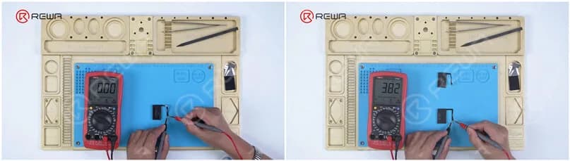 AirPods charging case battery multimeter