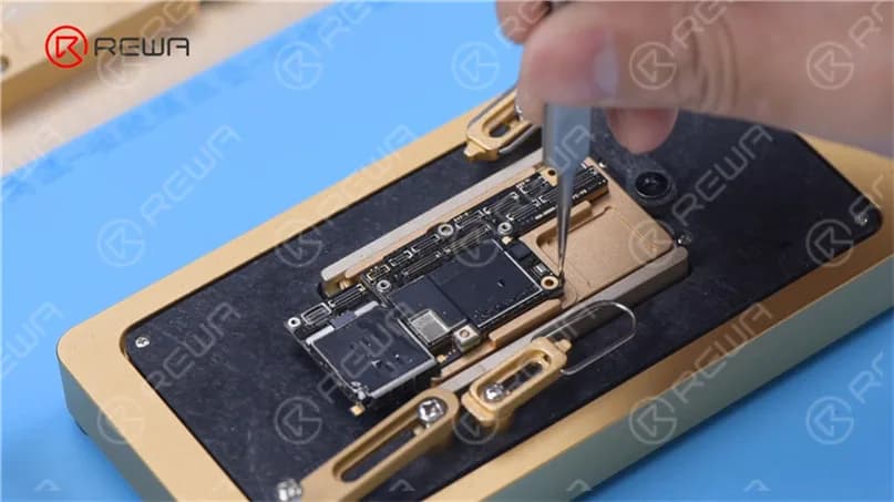 Align the logic board with the signal board