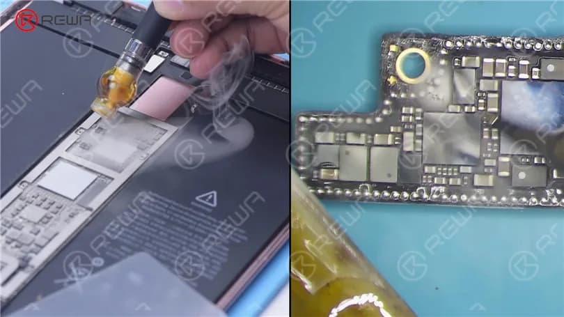 How to Fix an iPad Pro that Won't Turn On - Short Circuit Detected by Rosin Dispenser