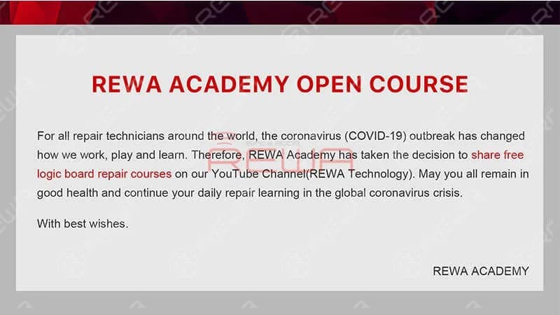 Und hier sind einige gute Nachrichten. REWA Academy hat die Entscheidung getroffen, kostenlose Logic Board Reparatur Kurse auf unserem YouTube-Kanal (REWA Technology) zu teilen. Und wir werden Sie durch den Arbeitsablauf des iPhone X Boot Circuit gehen.