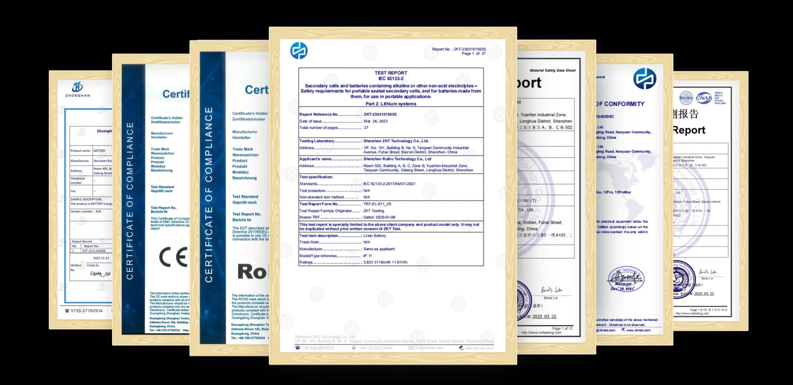 REWA quality certificates